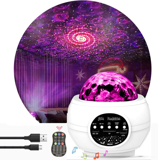 Nebula Galaxy Projector Black Hole Star Light Projector Psychedelic Swirling Room Decor Compact Size for Placement,Smart Skylight with Bluetooth Music Speaker, App&Remote Control(White)…