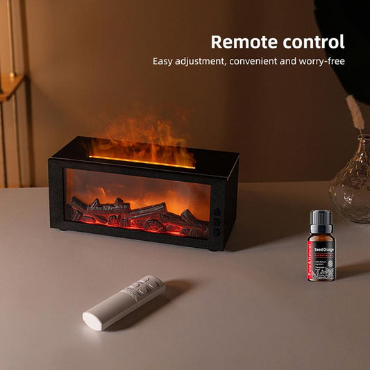 300ml Colorful Flame Humidifier and Aromatherapy Diffuser with Remote Control and Timer for Home and Office Use